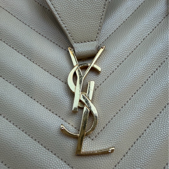 Reserved- YSL Matelasse Quilted Shopper Tote Bag beige gold - Picture 4 of 17